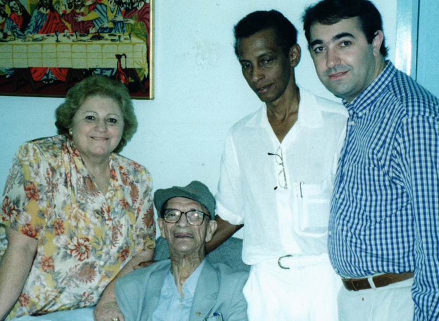 Chico Xavier, Marlene Nobre, Eurípedes (filho de Chico) e Marcelo Nobre